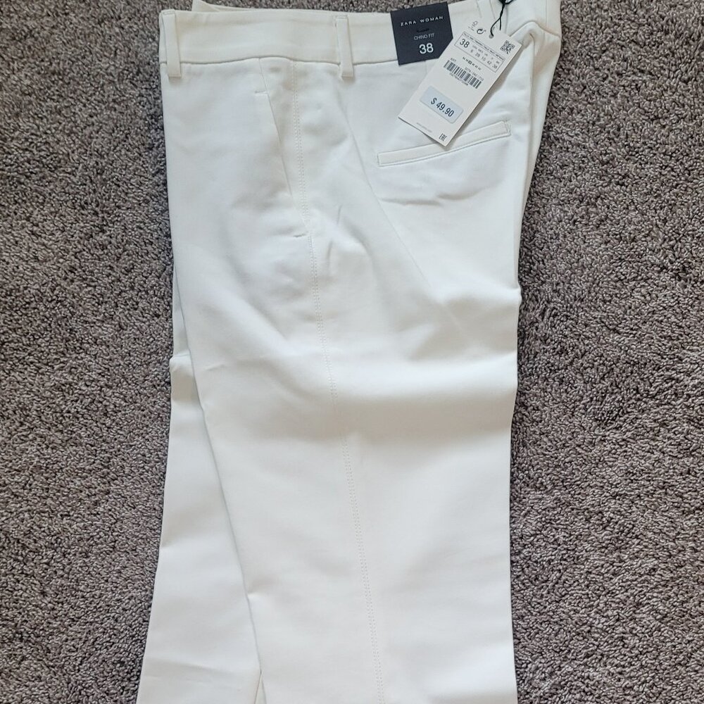 ZARA Cream Cheeno Pant Size 38/US 6  NWT